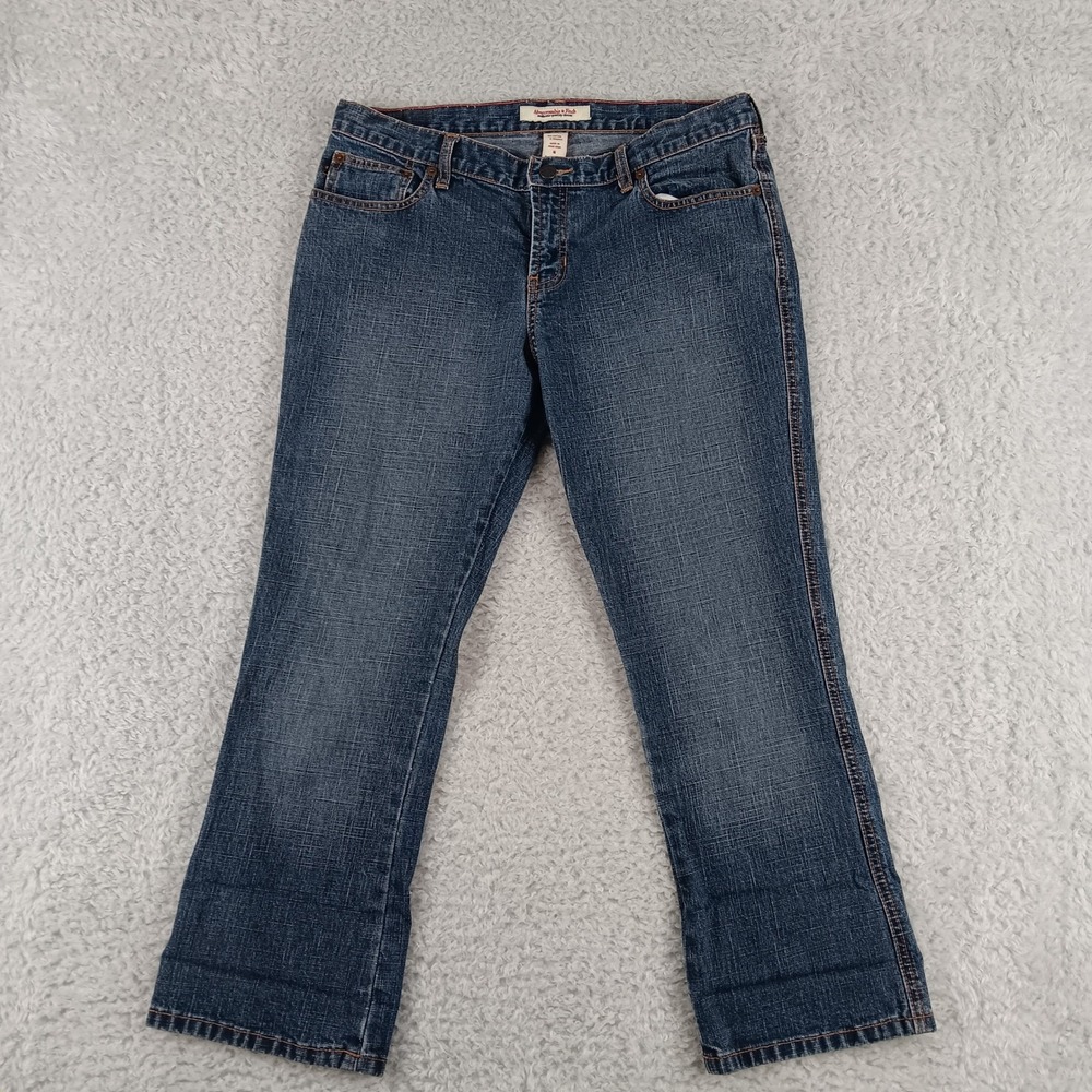 Abercrombie & Fitch Blue Denim Jeans Womens Size 6 Mid Rise Straight Leg 06923
